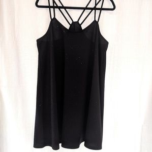 Double-strap sparkle swing dress